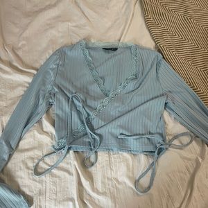 long sleeve tie top